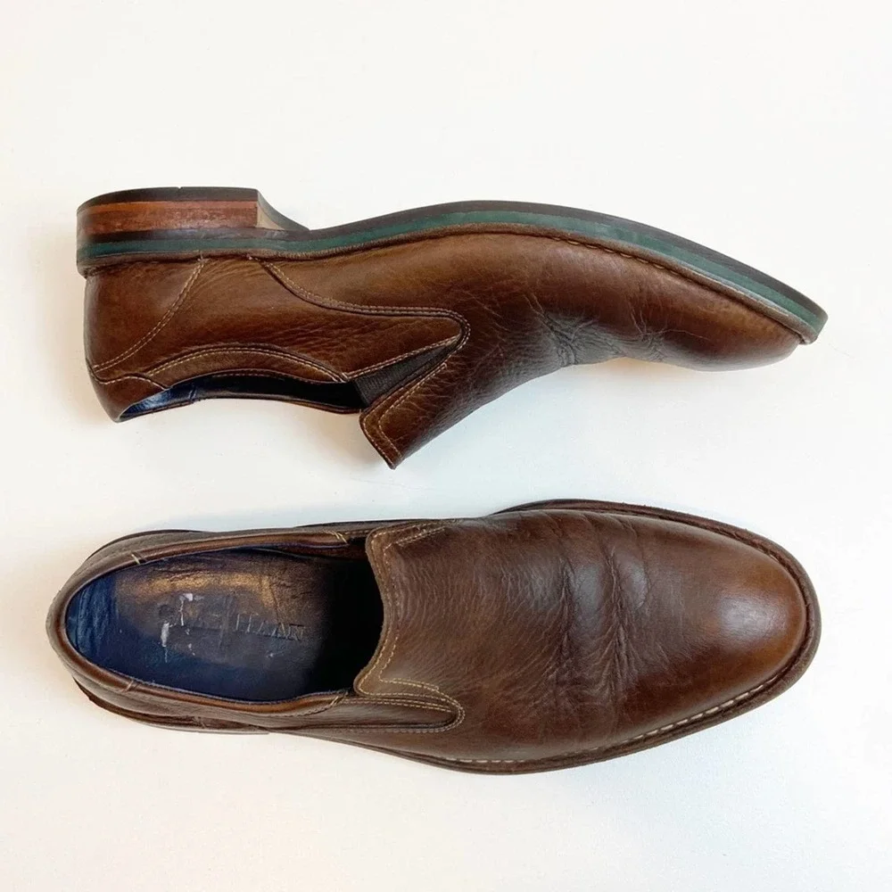 Cole Haan Brown Leather Slip-On Loafers